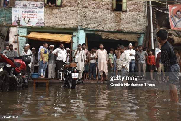 Water logging after a heavy rainfall and dust storm near near Ram Lila Ground, on May 21, 2017 in New Delhi, India. Heavy rainfall lashed Delhi/NCR...