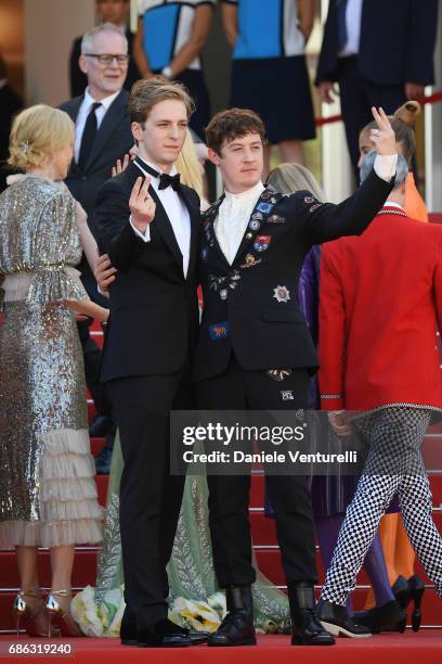 Abraham Lewis and Alex Sharp attend the "How To Talk To Girls At Parties" screening during the 70th annual Cannes Film Festival at on May 21, 2017 in...