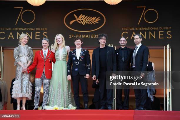 Nicole Kidman, John Cameron Mitchell, Elle Fanning, Alex Sharp, Neil Gaiman, guest and Howard Gertler depart after the "How To Talk To Girls At...