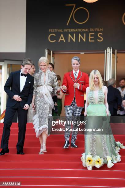 Actor Abraham Lewis, actress Nicole Kidman, director John Cameron Mitchell and actress Elle Fanning depart after the "How To Talk To Girls At...