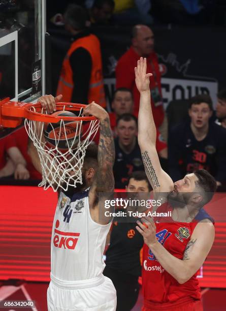Jeffery Taylor, #44 of Real Madrid competes with Nikita Kurbanov, #41 of CSKA Moscow during Third Place Game 2017 Turkish Airlines EuroLeague Final...