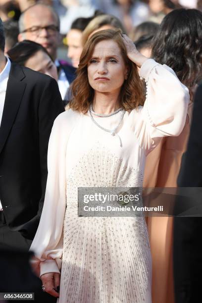 Isabelle Huppert of 'Claire's Camera ' walks the red carpet ahead of the "The Meyerowitz Stories" screening during the 70th annual Cannes Film...