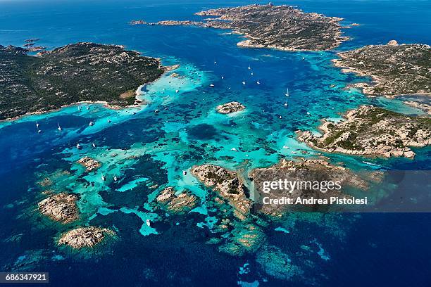 sardinia coastline, italy - insel maddalena stock-fotos und bilder