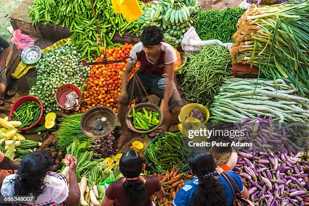 vegetable market, matara, south coast, sri lanka - tee srilanka stock pictures, royalty-free photos & images