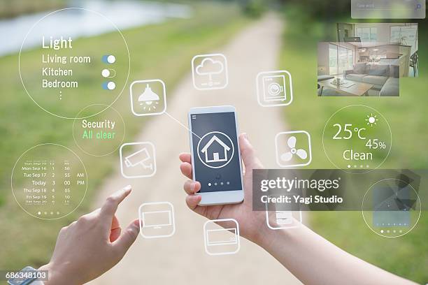 smart home device - home control - daily life in kyoto stock-fotos und bilder