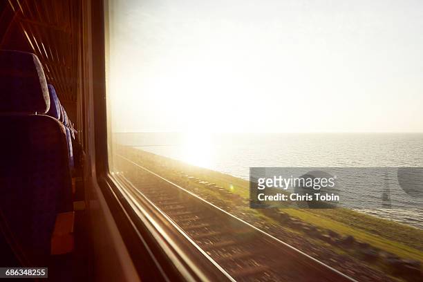 view of water from train window - isla de sylt fotografías e imágenes de stock