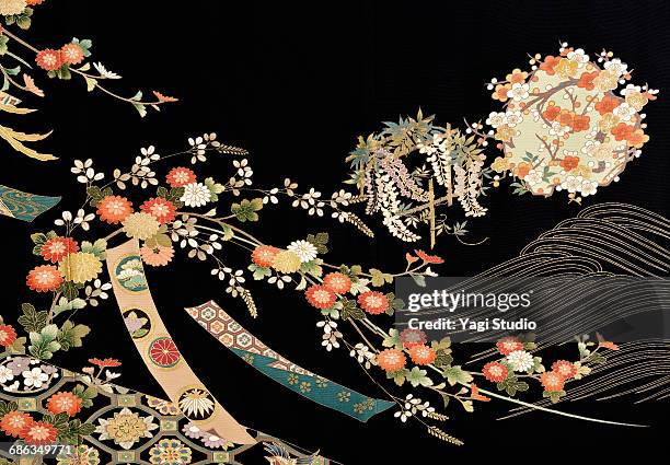 the japanese kimono, close up - japanische kultur stock-fotos und bilder