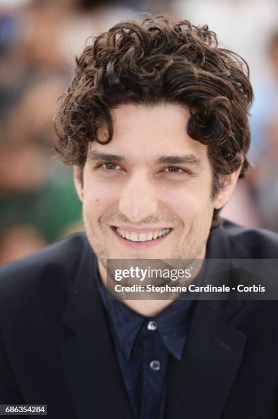 Actor Louis Garrel attends the "Redoubtable " photocall during the 70th annual Cannes Film Festival at Palais des Festivals on May 21, 2017 in...