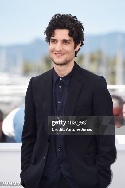 Actor Louis Garrel attends the "Redoubtable " photocall during the 70th annual Cannes Film Festival at Palais des Festivals on May 21, 2017 in...