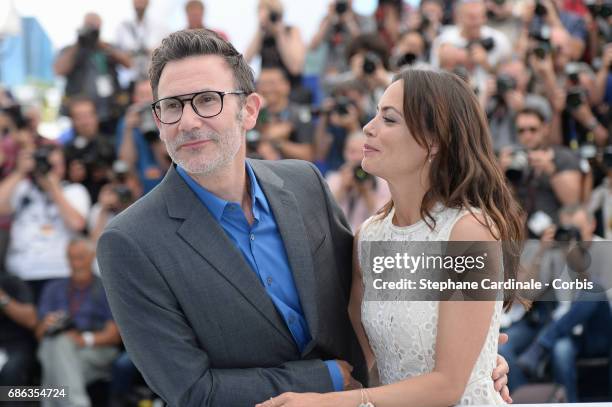 Director Michel Hazanavicius and actress Berenice Bejo attend the "Redoubtable " photocall during the 70th annual Cannes Film Festival at Palais des...