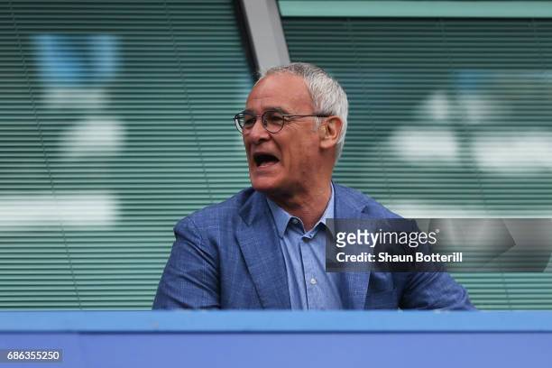 Claudio Ranieri, ex Leicester City manager looks on during the Premier League match between Chelsea and Sunderland at Stamford Bridge on May 21, 2017...