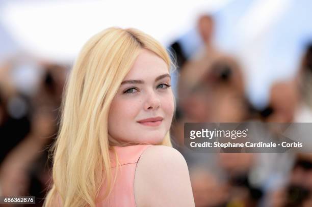 Actress Elle Fanning attends the "How To Talk To Girls At Parties" photocall during the 70th annual Cannes Film Festival on May 21, 2017 in Cannes,...