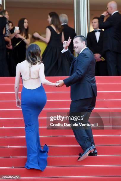 Jackie Sandler and Adam Sandler attend the "The Meyerowitz Stories" screening during the 70th annual Cannes Film Festival at Palais des Festivals on...