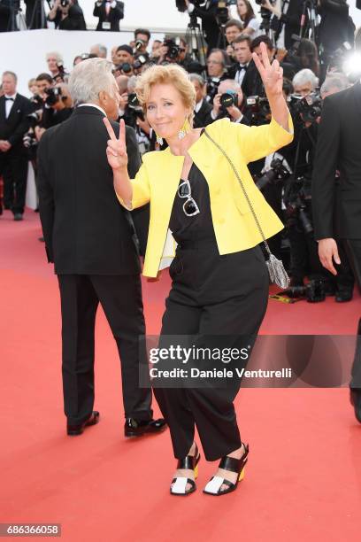 Actress Emma Thompson and actor Dustin Hoffman of 'The Meyerowitz Stories' attend the "The Meyerowitz Stories" screening during the 70th annual...