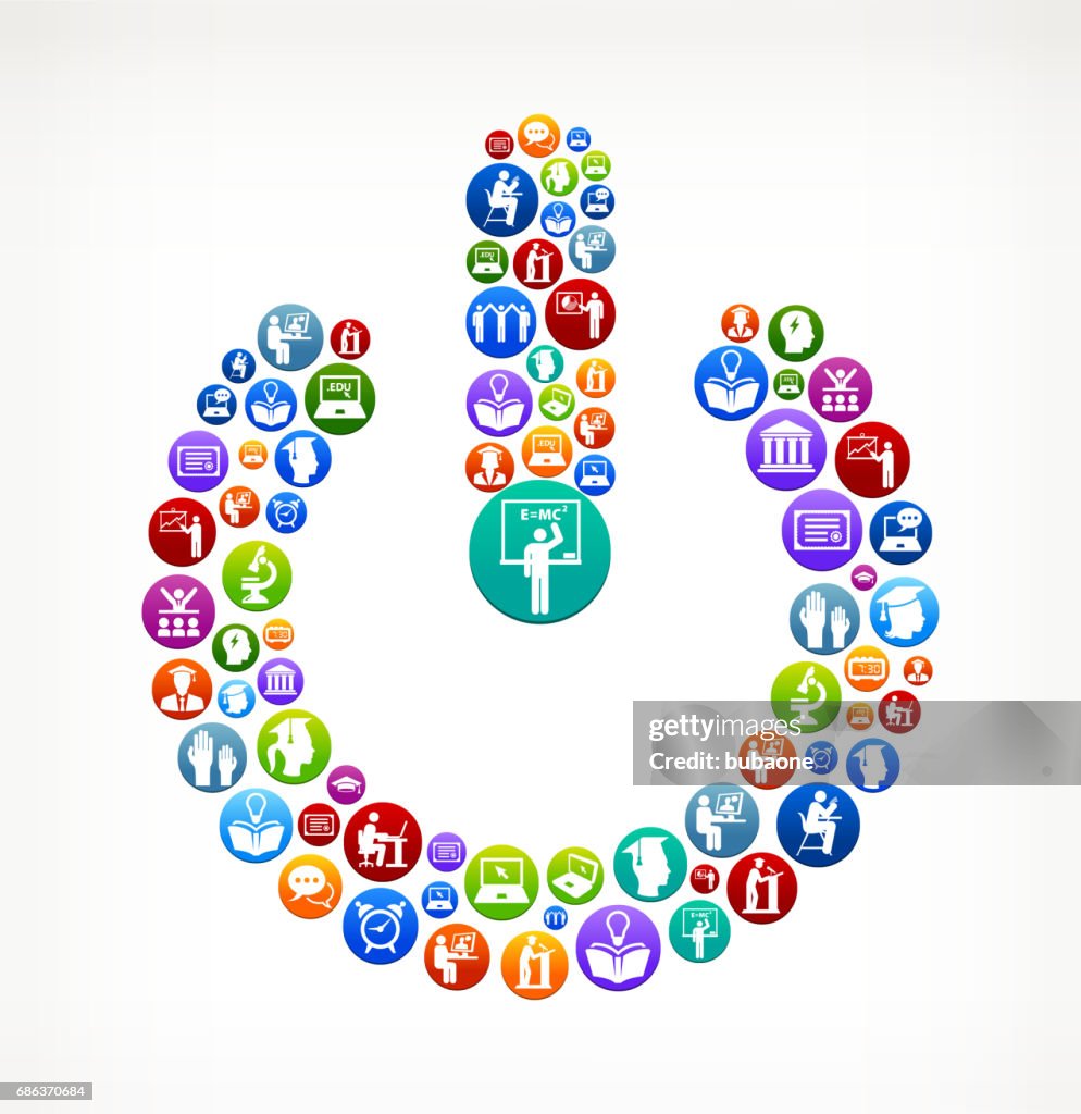 Power Button Elearning And College Education Vector Button Pattern High ...