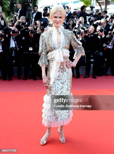 Nicole Kidman departs after the "How To Talk To Girls At Parties" screening during the 70th annual Cannes Film Festival at Palais des Festivals on...