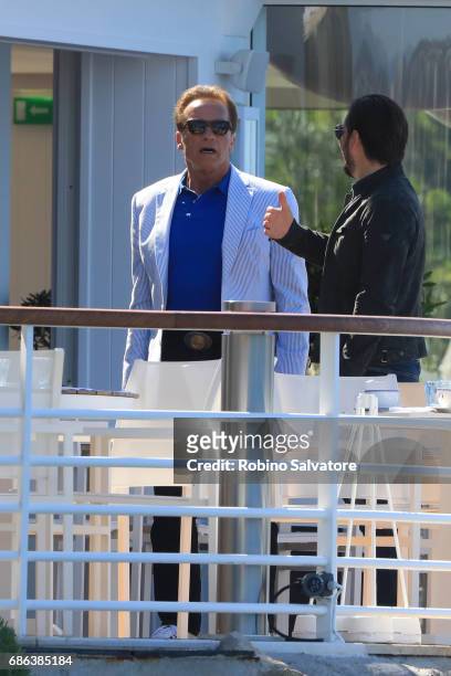 Arnold Schwarzenegger is spotted during the 70th annual Cannes Film Festival at on May 21, 2017 in Cannes, France.