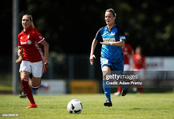 Jana Beuschlein of Hoffenheim II in action during the match between 1899 Hoffenheim II and FCB Muenchen II at St. Leon football ground on May 21,...