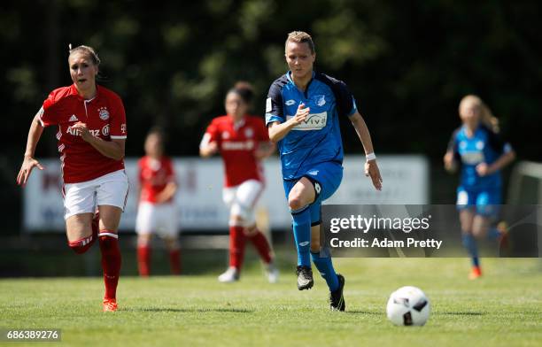 Jana Beuschlein of Hoffenheim II in action during the match between 1899 Hoffenheim II and FCB Muenchen II at St. Leon football ground on May 21,...