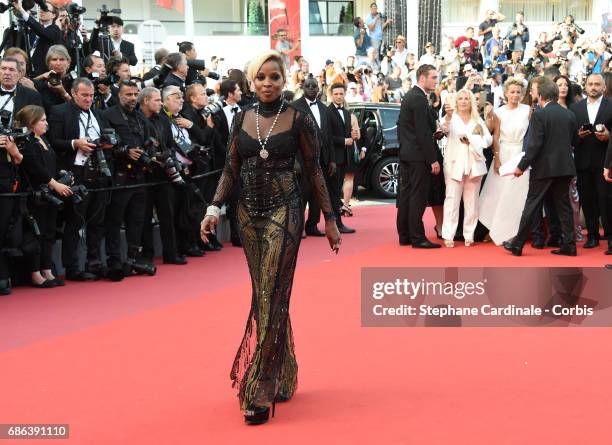 Singer/songwriter Mary J. Blige attends "The Meyerowitz Stories" premiere during the 70th annual Cannes Film Festival at Palais des Festivals on May...