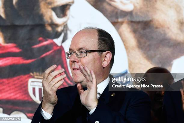 Prince Albert II during AS Monaco French Ligue 1 Winners Parade on May 21, 2017 in Monaco, Monaco.