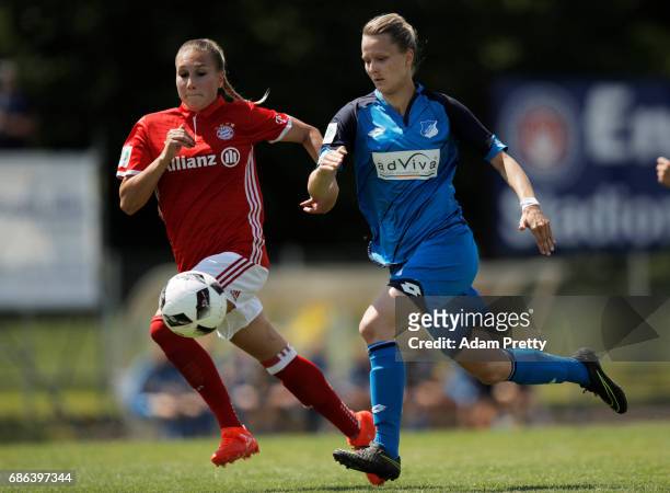 Jana Beuschlein of Hoffenheim II in action during the match between 1899 Hoffenheim II and FCB Muenchen II at St. Leon football ground on May 21,...