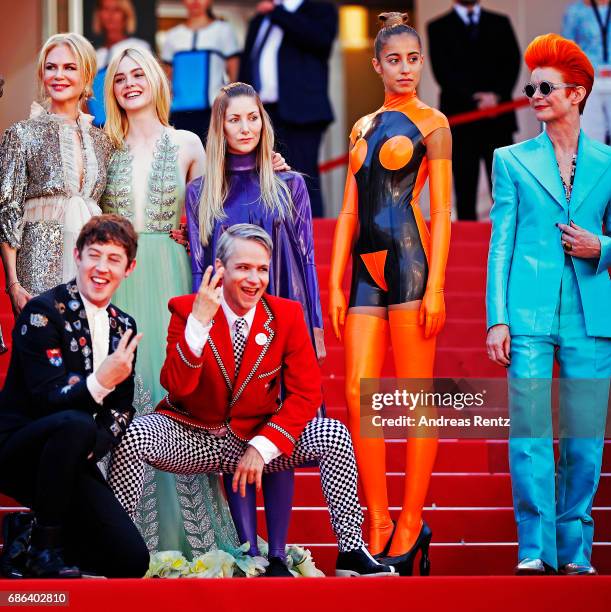 Actresses Nicole Kidman, Elle Fanning, actors Alex Sharp, AJ Lewis, director John Cameron Mitchell and costume designer Sandy Powell and the cast of...