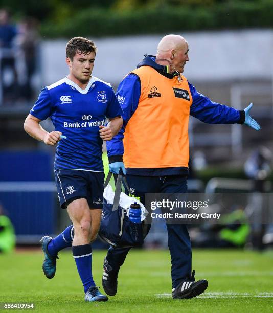 Dublin , Ireland - 19 May 2017; Luke McGrath of Leinster leaves the pitch for a head injury assessment during the Guinness PRO12 Semi-Final match...