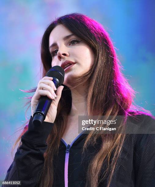 Singer Lana Del Rey performs during the 2017 KROQ Weenie Roast Y Fiesta at StubHub Center on May 20, 2017 in Carson, California.