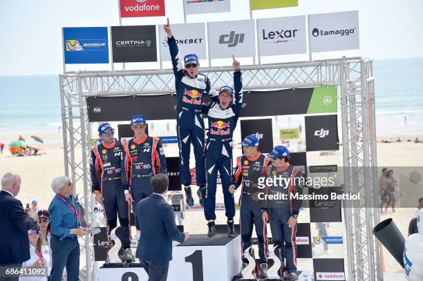Sebastien Ogier of France and Julien Ingrassia of France; Thierry Neuville of Belgium and Nicolas Gilsoul of Belgium; Daniel Sordo of Spain and Marc...