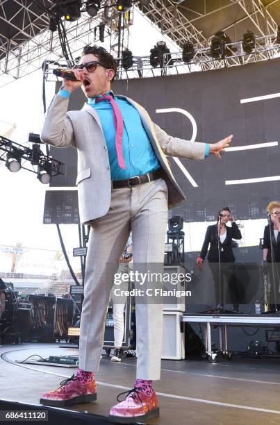 Singer Davey Havok of Dreamcar and AFI performs during the 2017 KROQ Weenie Roast Y Fiesta at StubHub Center on May 20, 2017 in Carson, California.