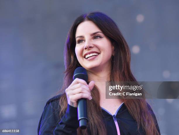 Singer Lana Del Rey performs during the 2017 KROQ Weenie Roast Y Fiesta at StubHub Center on May 20, 2017 in Carson, California.