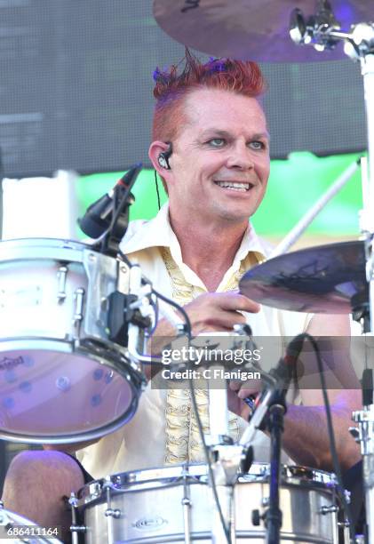 Adrian Young of Dreamcar performs during the 2017 KROQ Weenie Roast Y Fiesta at StubHub Center on May 20, 2017 in Carson, California.