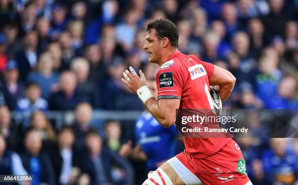 Dublin , Ireland - 19 May 2017; Aaron Shingler of Scarlets during the Guinness PRO12 Semi-Final match between Leinster and Scarlets at the RDS Arena...