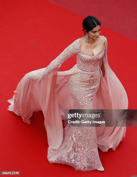 Actor Sonam Kapoor attends the "The Meyerowitz Stories" screening during the 70th annual Cannes Film Festival at Palais des Festivals on May 21, 2017...