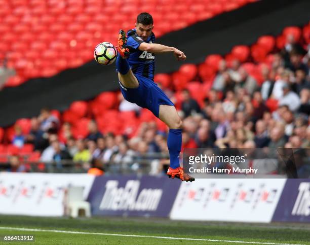 Luke Mascall of Cleethorpes Town controls the ball during the Buildbase FA Vase Final between South Shields and Cleethorpes Town at Wembley Stadium...