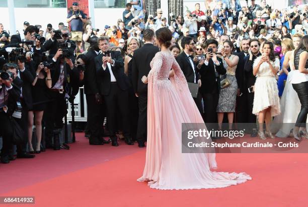 Actor Sonam Kapoor attends the "The Meyerowitz Stories" screening during the 70th annual Cannes Film Festival at Palais des Festivals on May 21, 2017...