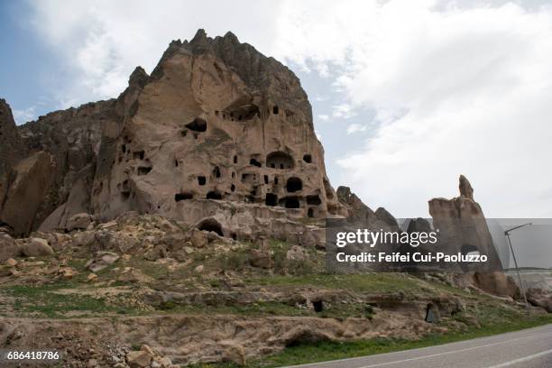 hoodoo rock at ihlara valley, aksaray province, turkey - butte rocky outcrop stock pictures, royalty-free photos & images