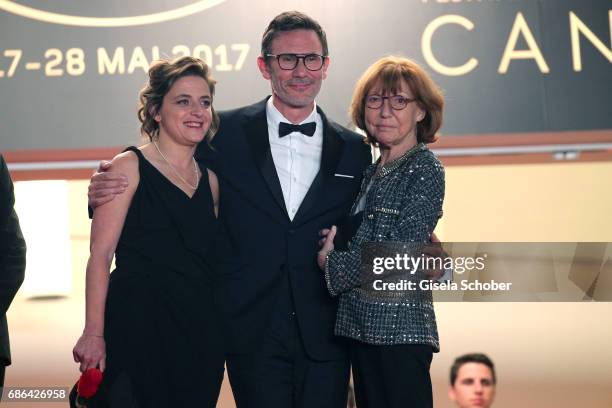 Producer Florence Gastaud, director Michel Hazanavicius and Anne Wiazemsky attend the "Redoubtable " screening during the 70th annual Cannes Film...