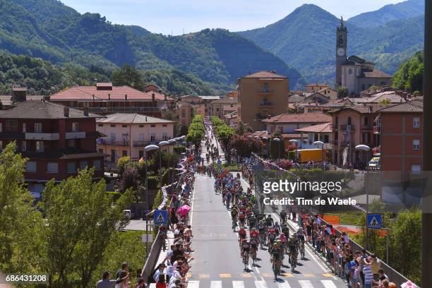 100th Tour of Italy 2017 / Stage 15 Landscape / Zogno City / Peloton / Mountains / Fans / Mountains / Church / Valdengo - Bergamo / Giro /