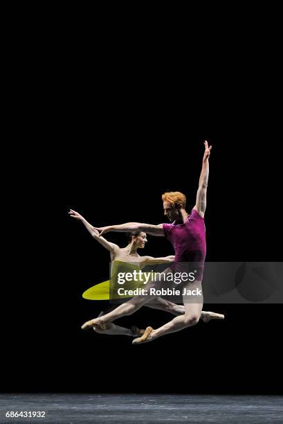 Marianela Nunez and Steven McRae in the Royal Ballet's production of William Forsythe's The Vertiginous Thrill of Exactitude at The Royal Opera House...