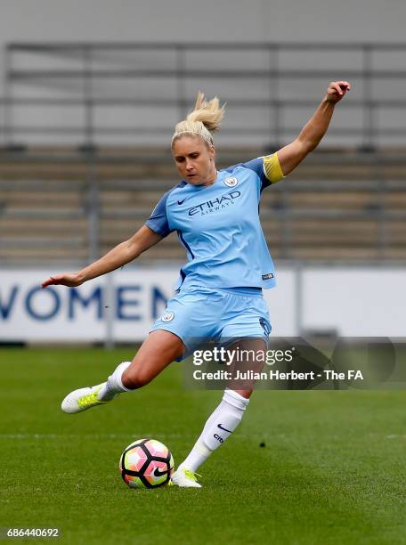 Steph Houghton of Manchester City Women in action during the WSL Spring Series Match between Manchester City Women and Yeovil Town Ladies at Etihad...