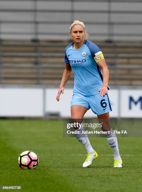 Steph Houghton of Manchester City Women in action during the WSL Spring Series Match between Manchester City Women and Yeovil Town Ladies at Etihad...