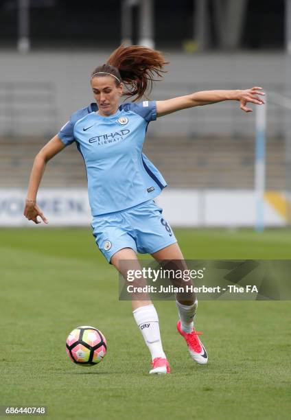 Jill Scott of Manchester City Women in action during the WSL Spring Series Match between Manchester City Women and Yeovil Town Ladies at Etihad...