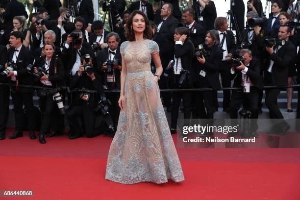 Actress Olga Kurylenko attends 'The Meyerowitz Stories' screening during the 70th annual Cannes Film Festival at Palais des Festivals on May 21, 2017...