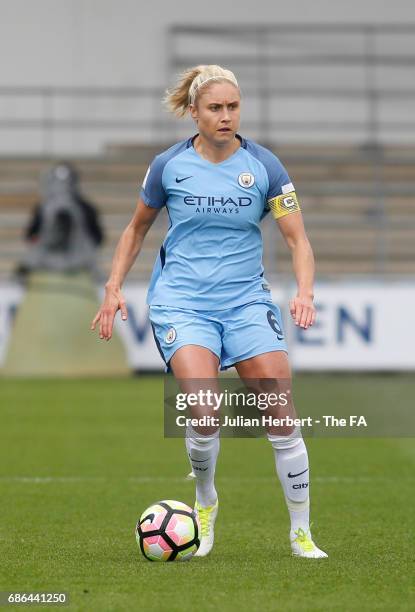 Steph Houghton of Manchester City Women in action during the WSL Spring Series Match between Manchester City Women and Yeovil Town Ladies at Etihad...