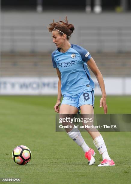 Jill Scott of Manchester City Women in action during the WSL Spring Series Match between Manchester City Women and Yeovil Town Ladies at Etihad...