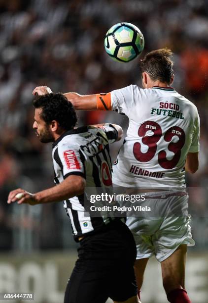 Fred of Atletico MG and Henrique of Fluminense battle for the ball during a match between Atletico MG and Fluminense as part of Brasileirao Series A...