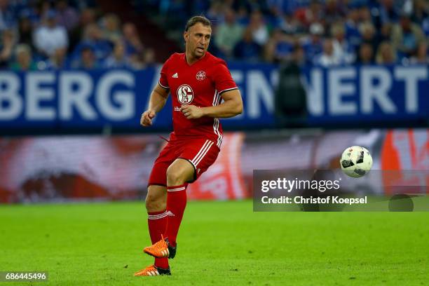 Marcelo Bordon of Euro All Stars runs with the ball during the 20 years of Eurofighter match between Eurofighter and Friends and Euro All Stars at...