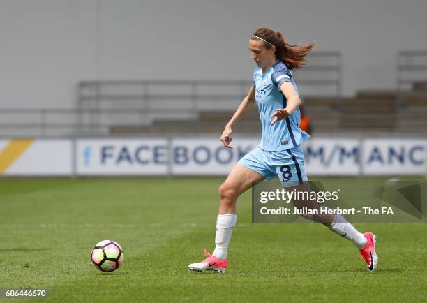 Jill Scott of Manchester City Women in action during the WSL Spring Series Match between Manchester City Women and Yeovil Town Ladies at Etihad...